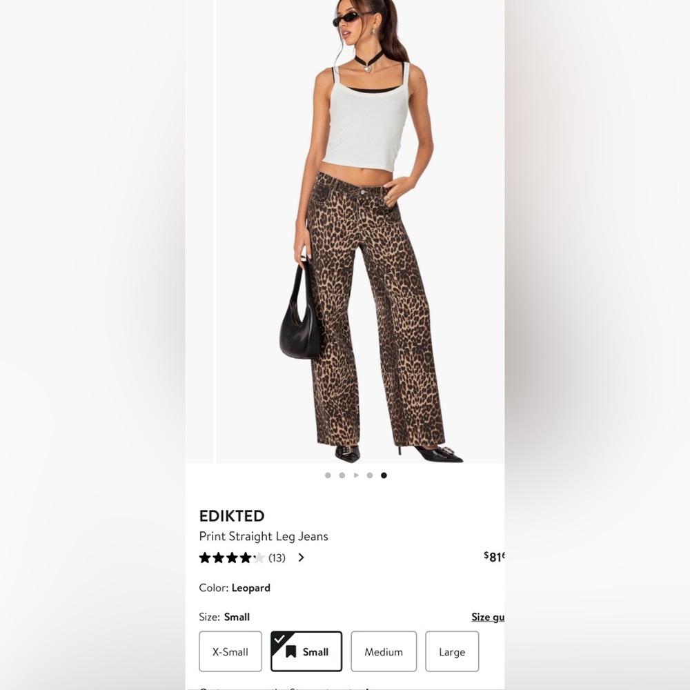 Edikted Leopard Print Boyfriend Jeans in Brown and Black
